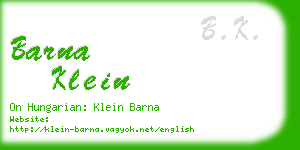 barna klein business card